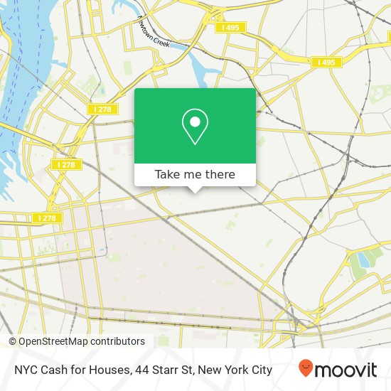 NYC Cash for Houses, 44 Starr St map