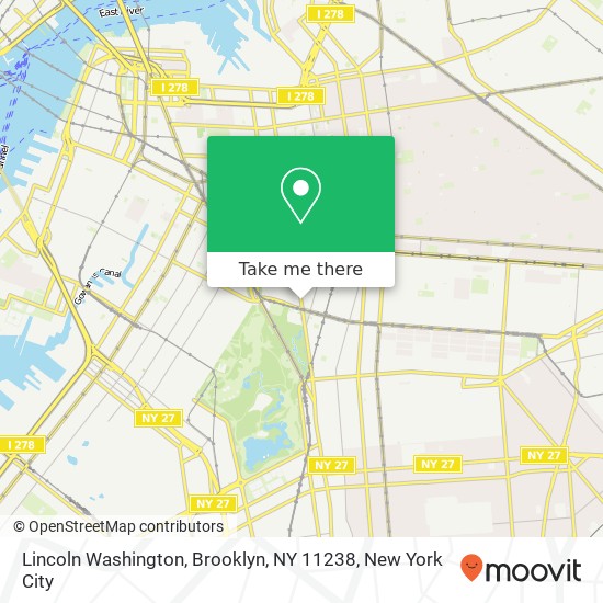 Mapa de Lincoln Washington, Brooklyn, NY 11238