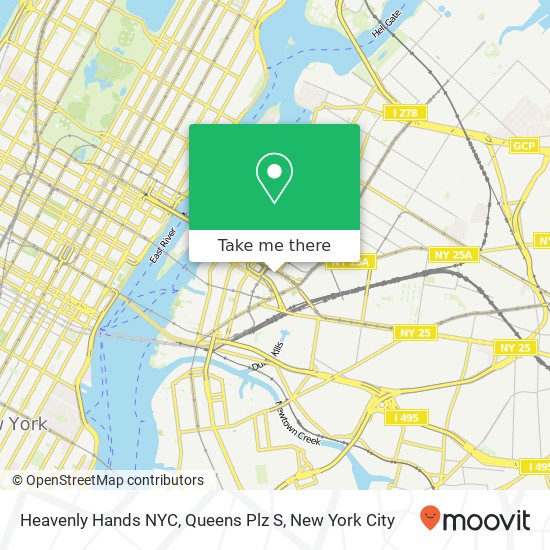 Heavenly Hands NYC, Queens Plz S map