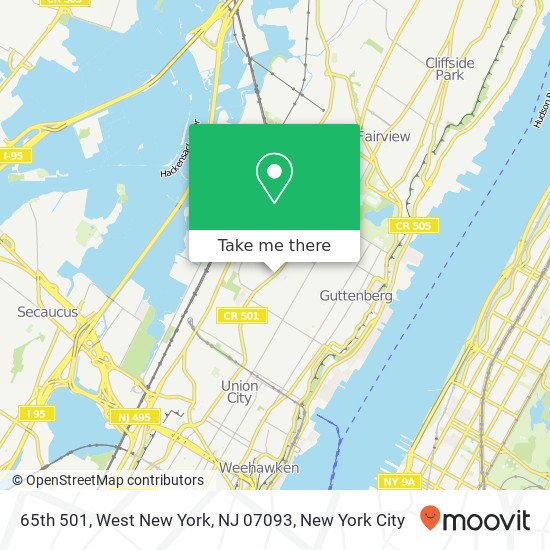 Mapa de 65th 501, West New York, NJ 07093