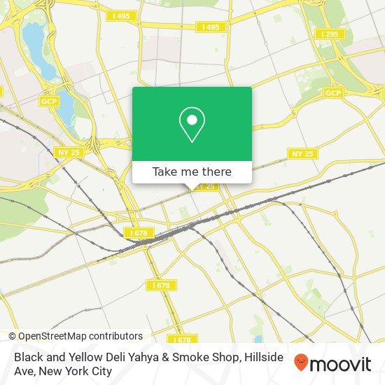 Black and Yellow Deli Yahya & Smoke Shop, Hillside Ave map