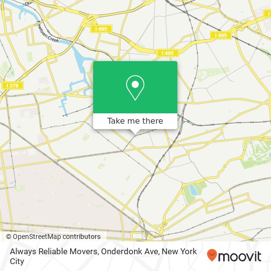Always Reliable Movers, Onderdonk Ave map