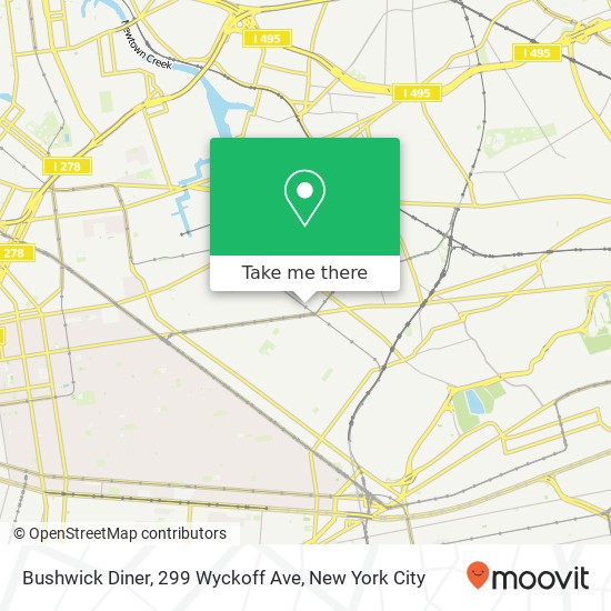 Mapa de Bushwick Diner, 299 Wyckoff Ave