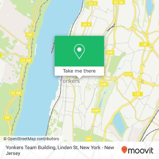 Mapa de Yonkers Team Building, Linden St