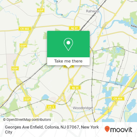 Mapa de Georges Ave Enfield, Colonia, NJ 07067