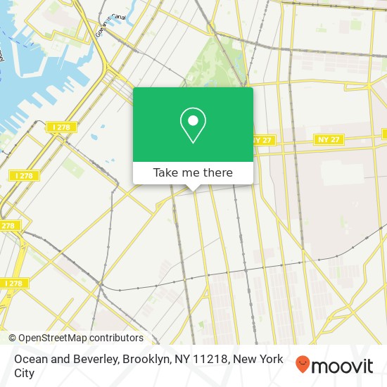 Mapa de Ocean and Beverley, Brooklyn, NY 11218