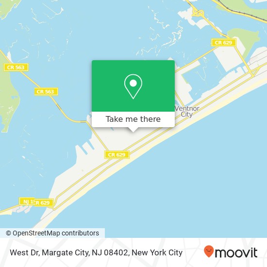 Mapa de West Dr, Margate City, NJ 08402