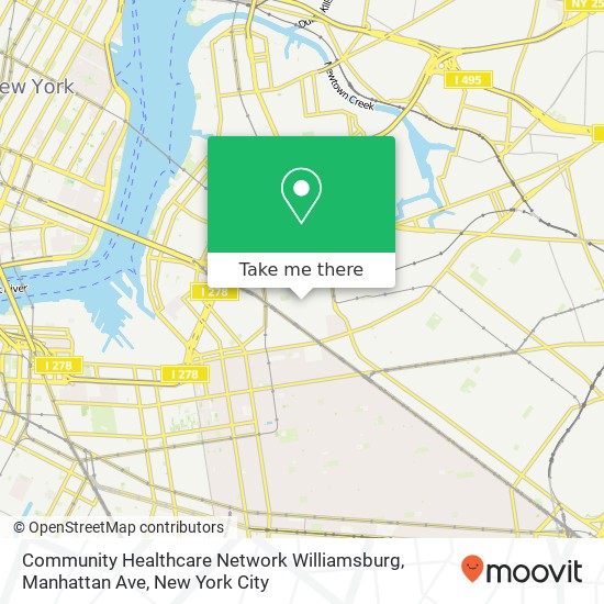 Community Healthcare Network Williamsburg, Manhattan Ave map