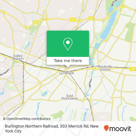 Mapa de Burlington Northern Railroad, 303 Merrick Rd