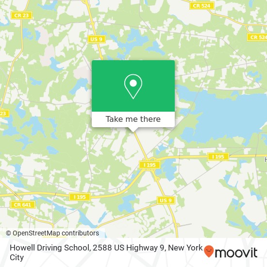 Mapa de Howell Driving School, 2588 US Highway 9