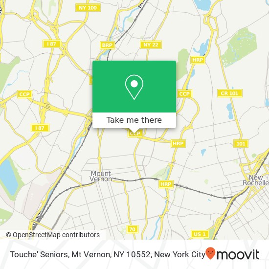 Mapa de Touche' Seniors, Mt Vernon, NY 10552