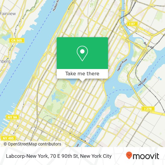 Labcorp-New York, 70 E 90th St map