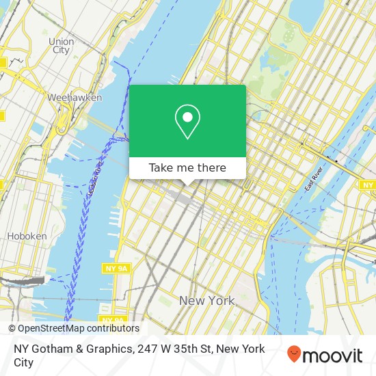 Mapa de NY Gotham & Graphics, 247 W 35th St