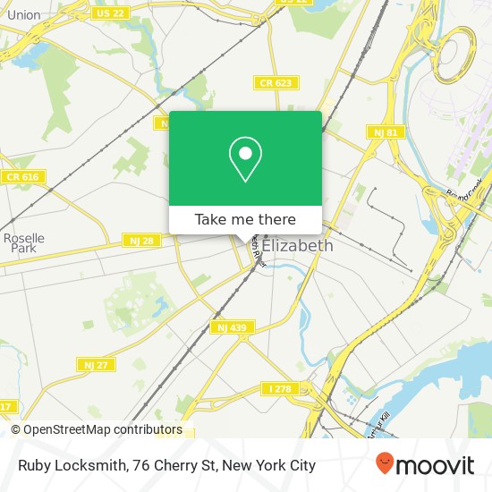 Mapa de Ruby Locksmith, 76 Cherry St