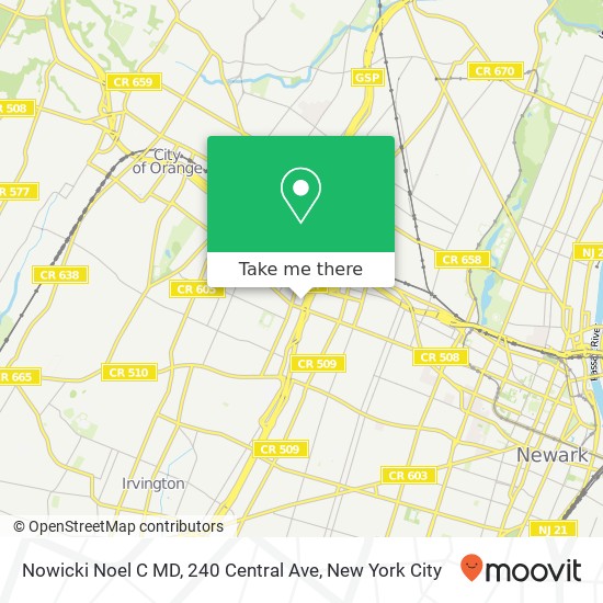 Nowicki Noel C MD, 240 Central Ave map