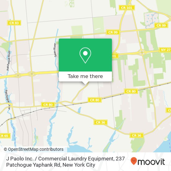 Mapa de J Paolo Inc. / Commercial Laundry Equipment, 237 Patchogue Yaphank Rd