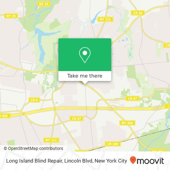 Long Island Blind Repair, Lincoln Blvd map