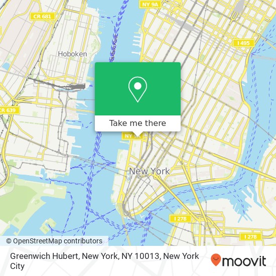 Mapa de Greenwich Hubert, New York, NY 10013