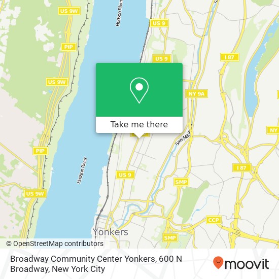 Broadway Community Center Yonkers, 600 N Broadway map