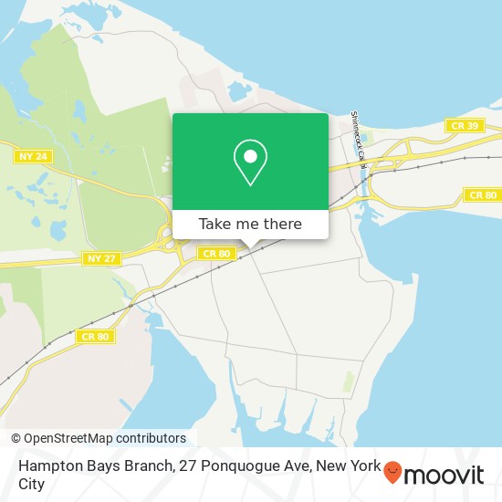 Mapa de Hampton Bays Branch, 27 Ponquogue Ave