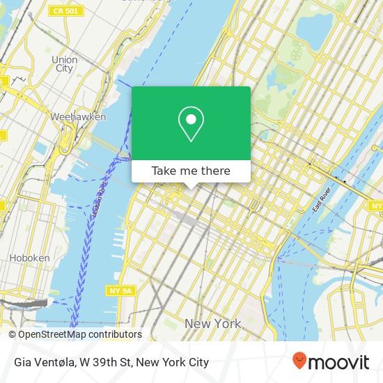 Mapa de Gia Ventøla, W 39th St