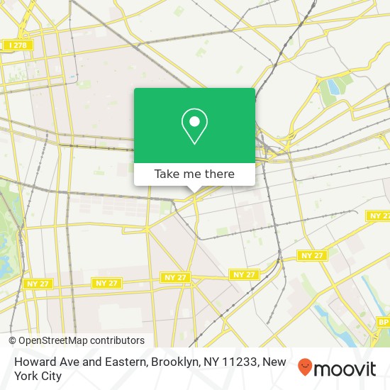 Howard Ave and Eastern, Brooklyn, NY 11233 map
