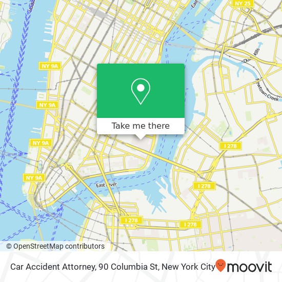 Car Accident Attorney, 90 Columbia St map