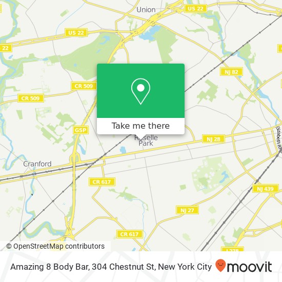 Mapa de Amazing 8 Body Bar, 304 Chestnut St