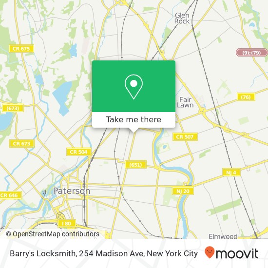 Barry's Locksmith, 254 Madison Ave map