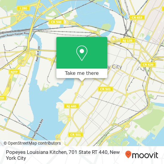 Mapa de Popeyes Louisiana Kitchen, 701 State RT 440