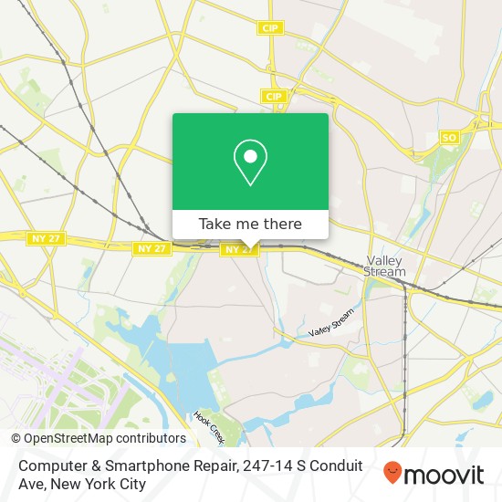 Mapa de Computer & Smartphone Repair, 247-14 S Conduit Ave