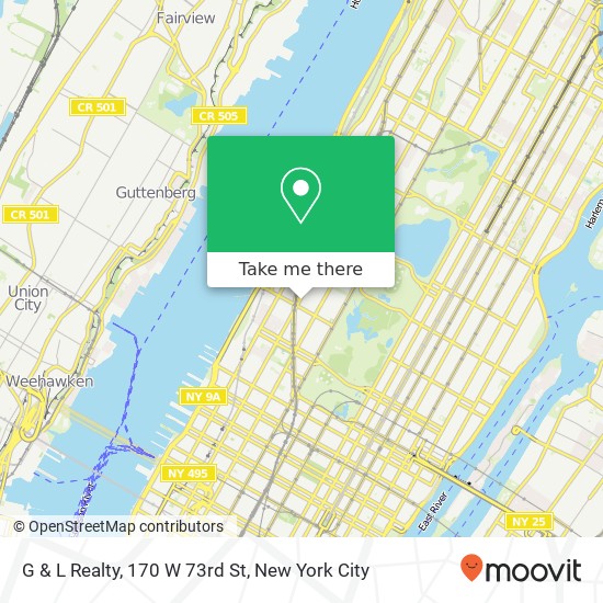 Mapa de G & L Realty, 170 W 73rd St