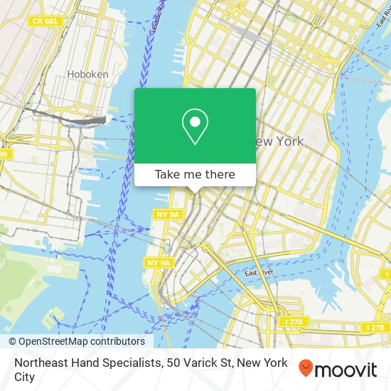 Mapa de Northeast Hand Specialists, 50 Varick St