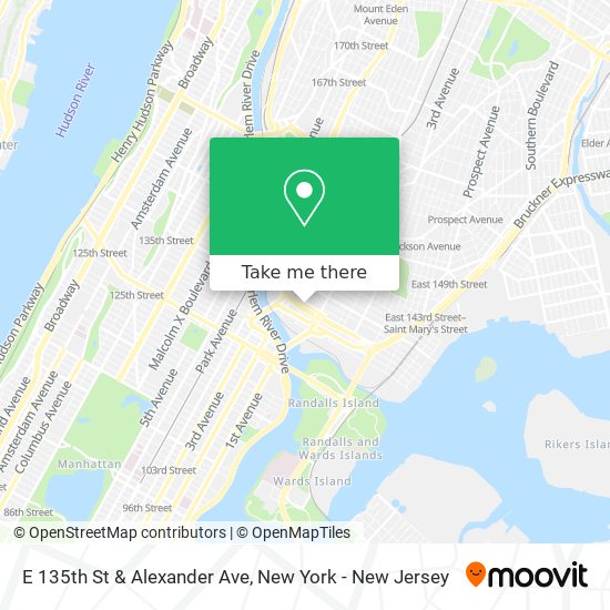 E 135th St & Alexander Ave map