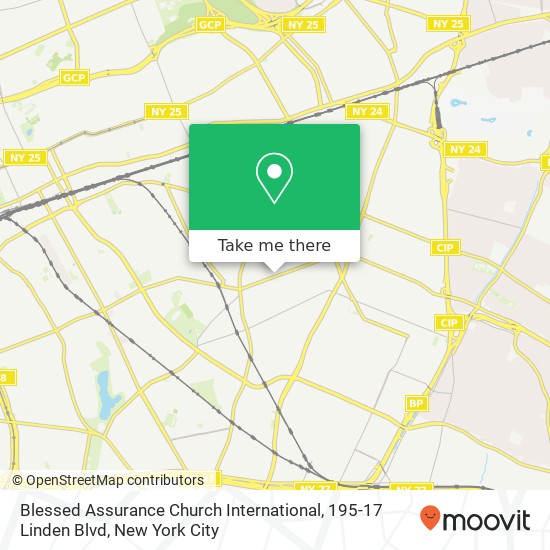 Mapa de Blessed Assurance Church International, 195-17 Linden Blvd