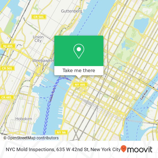 NYC Mold Inspections, 635 W 42nd St map