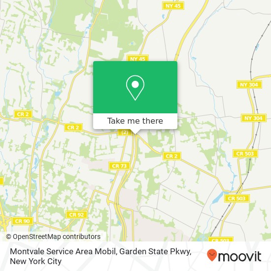 Montvale Service Area Mobil, Garden State Pkwy map