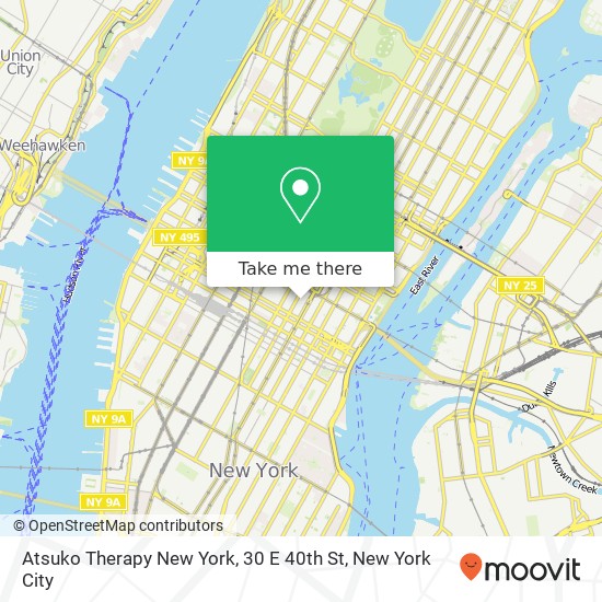 Mapa de Atsuko Therapy New York, 30 E 40th St