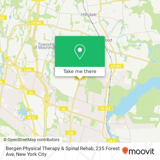 Bergen Physical Therapy & Spinal Rehab, 235 Forest Ave map