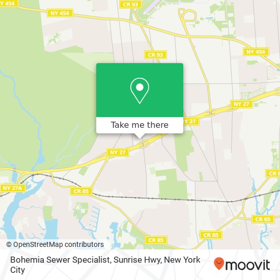Mapa de Bohemia Sewer Specialist, Sunrise Hwy