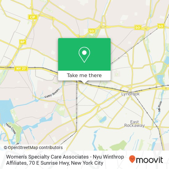 Mapa de Women's Specialty Care Associates - Nyu Winthrop Affiliates, 70 E Sunrise Hwy