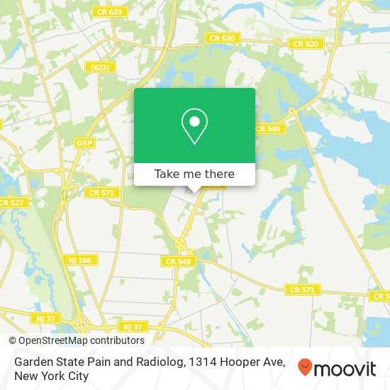 Garden State Pain and Radiolog, 1314 Hooper Ave map