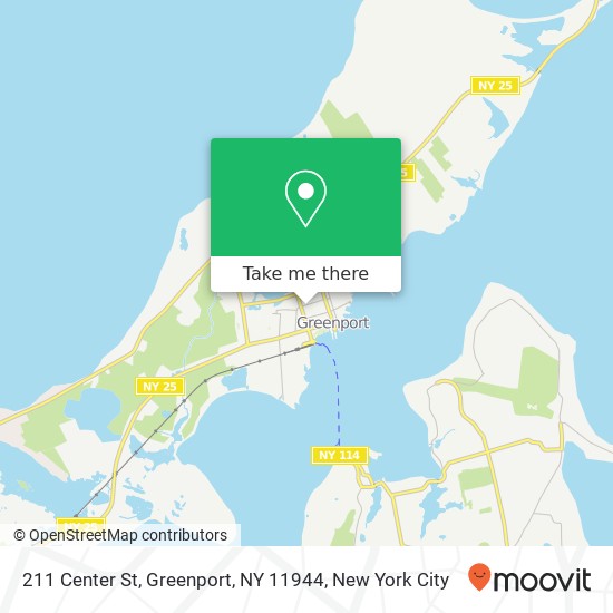 Mapa de 211 Center St, Greenport, NY 11944