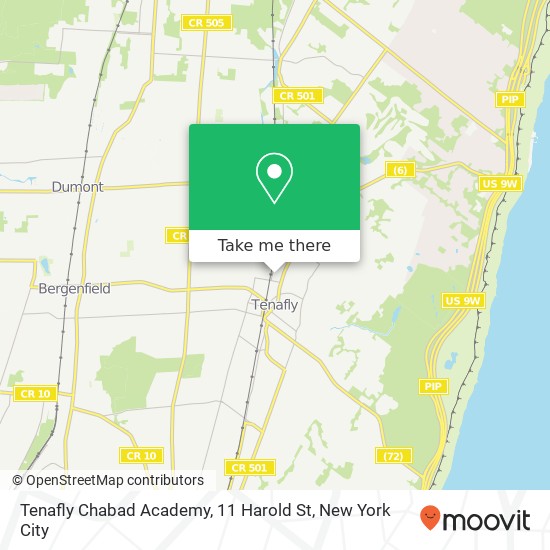 Mapa de Tenafly Chabad Academy, 11 Harold St