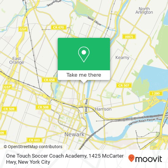 Mapa de One Touch Soccer Coach Academy, 1425 McCarter Hwy