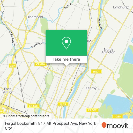 Mapa de Fergal Locksmith, 817 Mt Prospect Ave