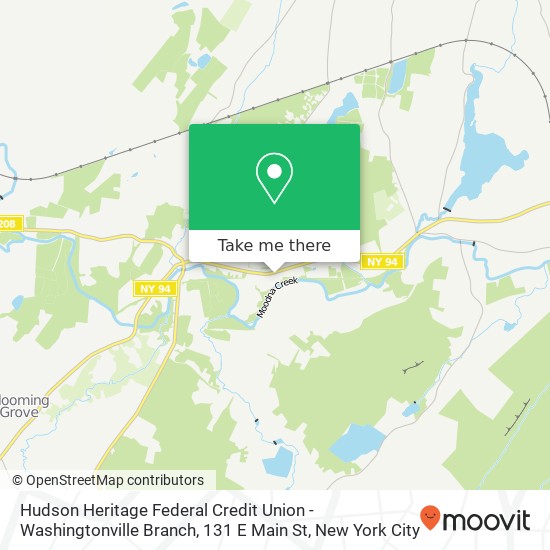 Hudson Heritage Federal Credit Union - Washingtonville Branch, 131 E Main St map