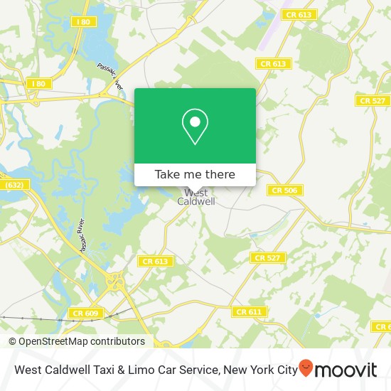 Mapa de West Caldwell Taxi & Limo Car Service