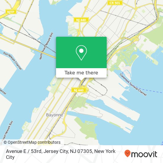 Mapa de Avenue E / 53rd, Jersey City, NJ 07305