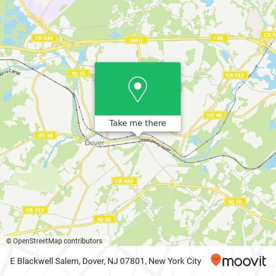Mapa de E Blackwell Salem, Dover, NJ 07801